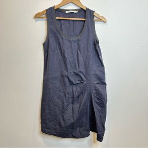 Lauren Vidal Linen Mini Shift Dress Blue